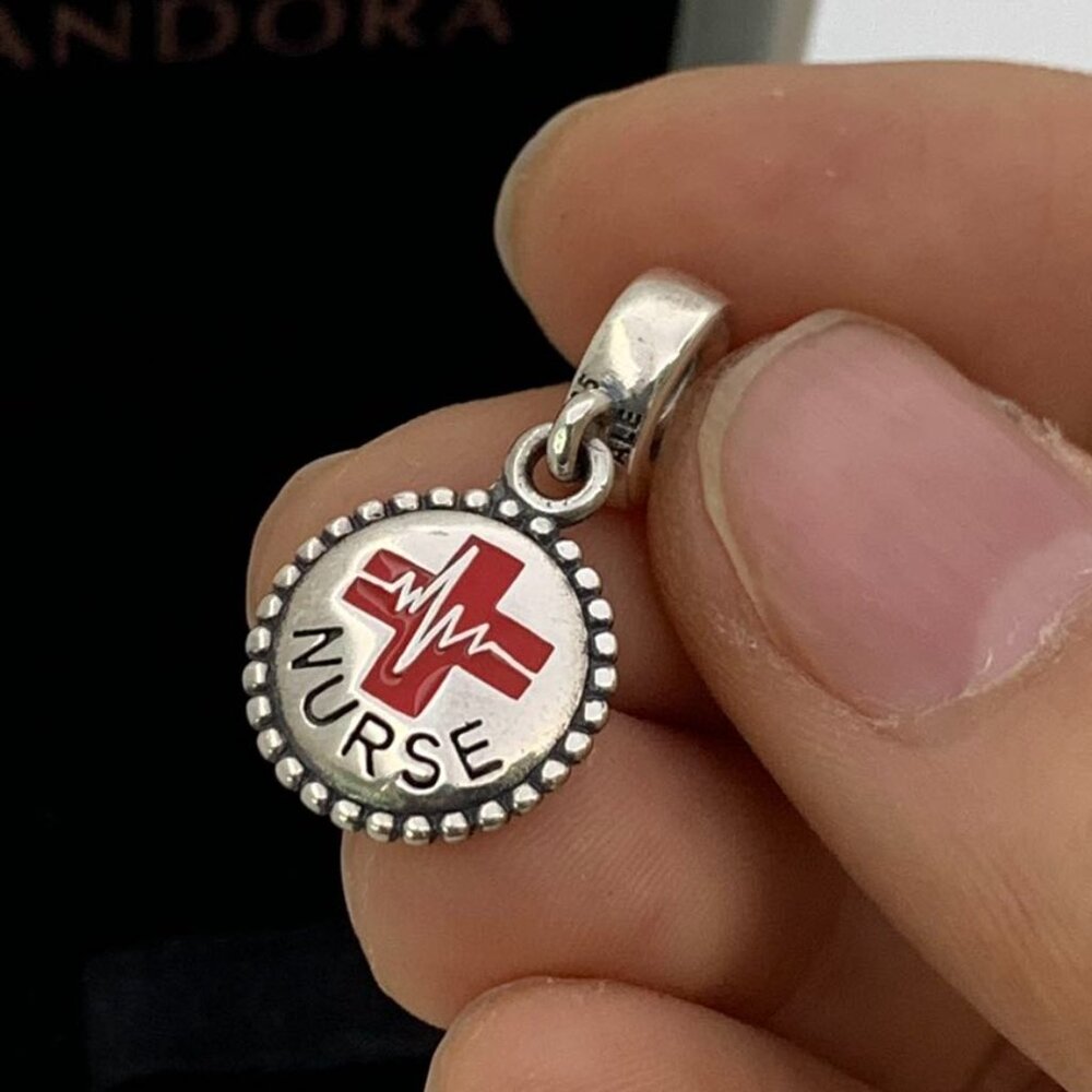 ✨🔥Pandora Nurse Red Cross and Pulse Exclusive Dangle Charm